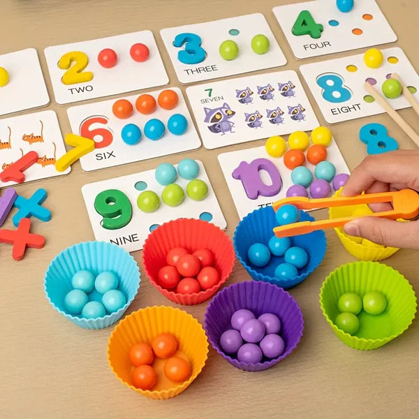 Wooden Interactive Numbers & Beads Matching Game – MGT Toys