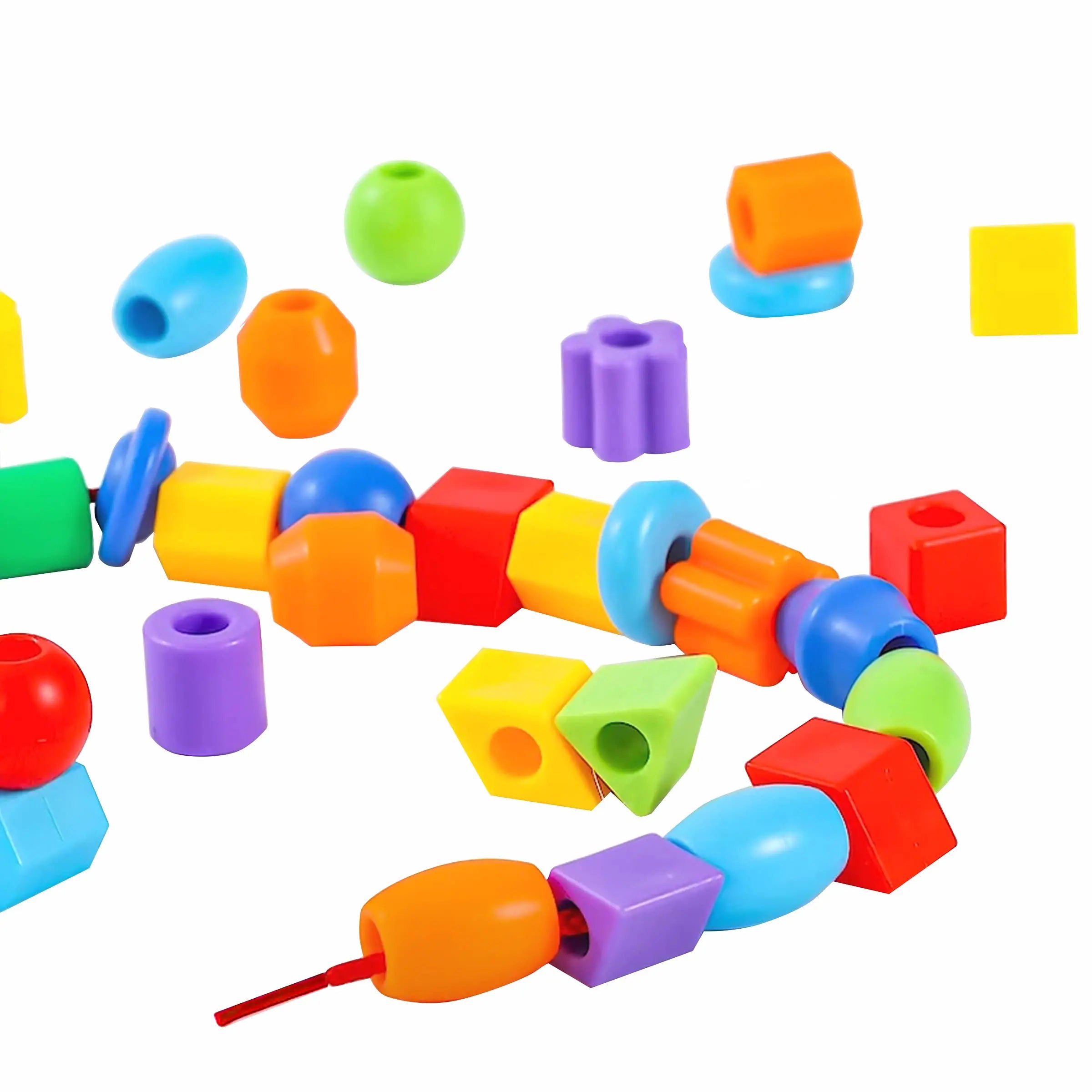 Multicolor Lacing & Threading Beads & Blocks 106 Pcs Set