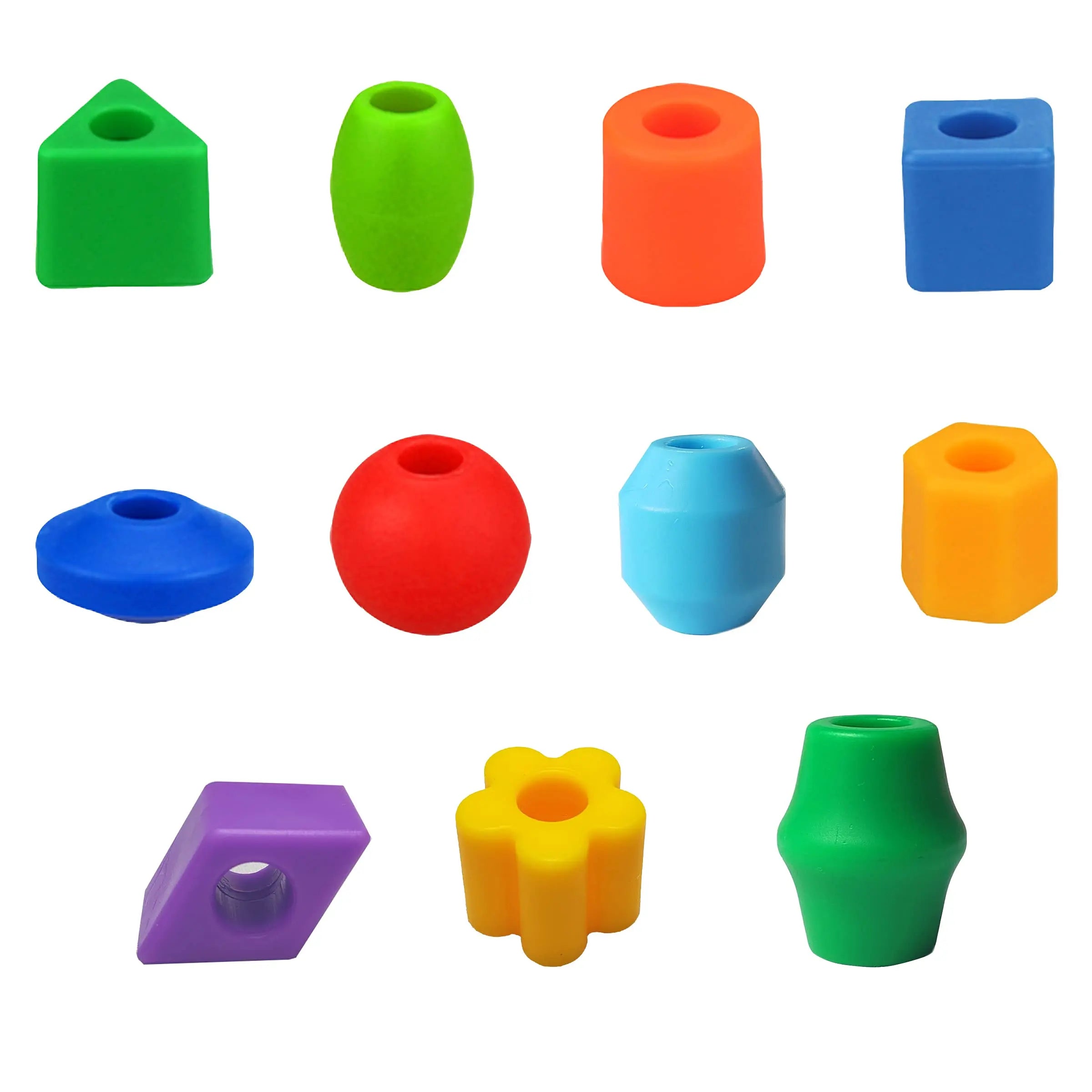 Multicolor Lacing & Threading Beads & Blocks 106 Pcs Set