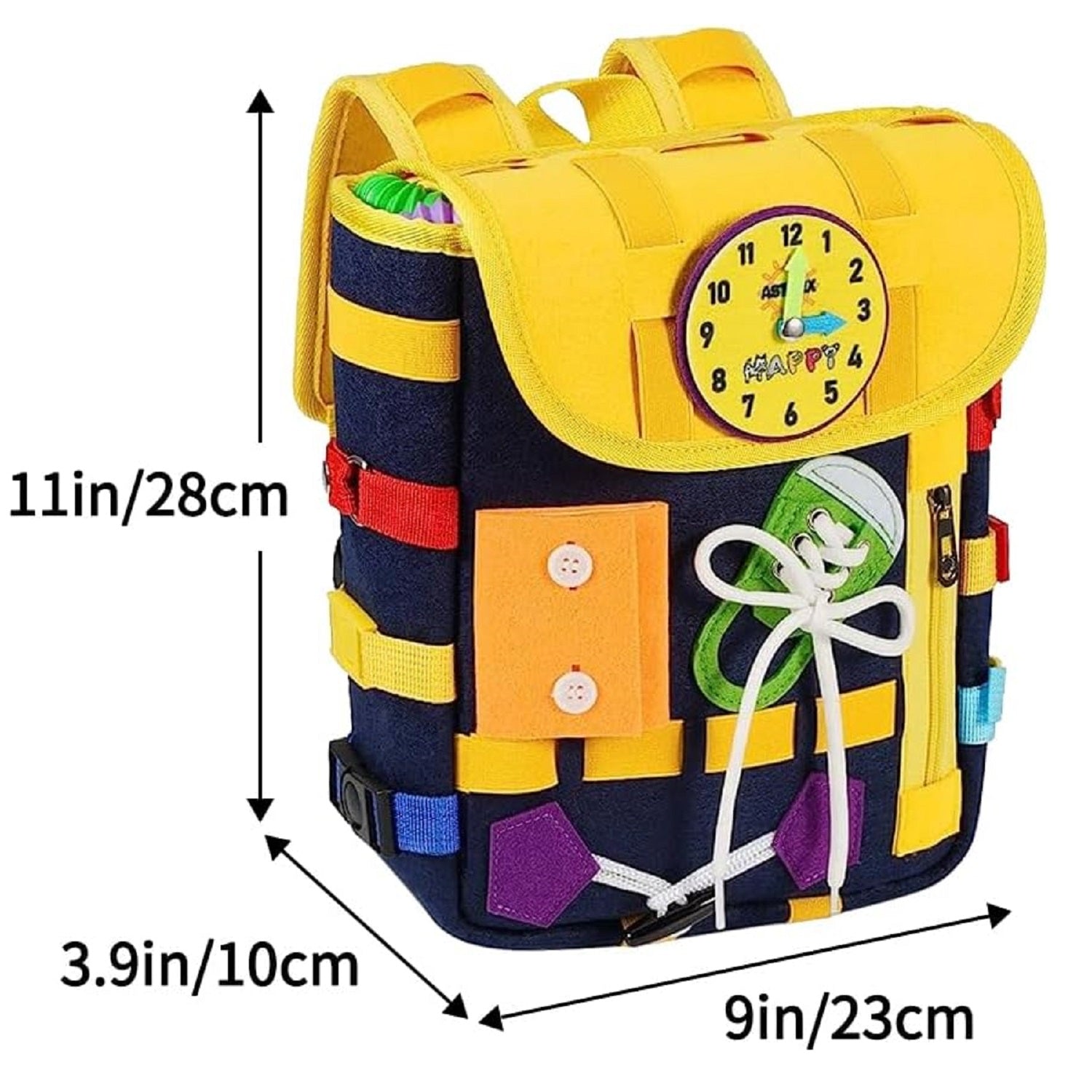 Multifunctional Sensory Activity Busy Board Backpack With Pop Tubes