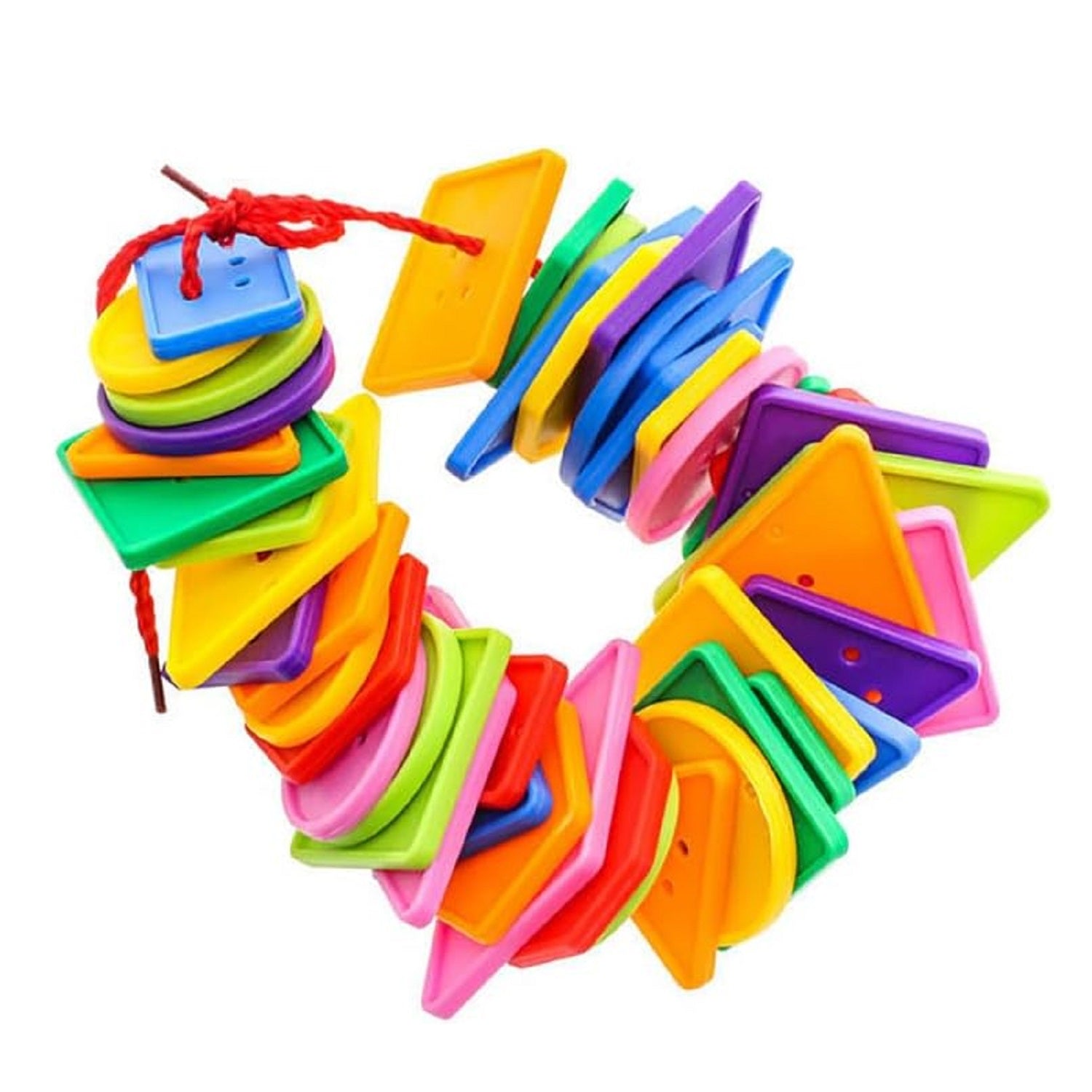 Colorful Shape Buttons Lacing Threading Activity Set