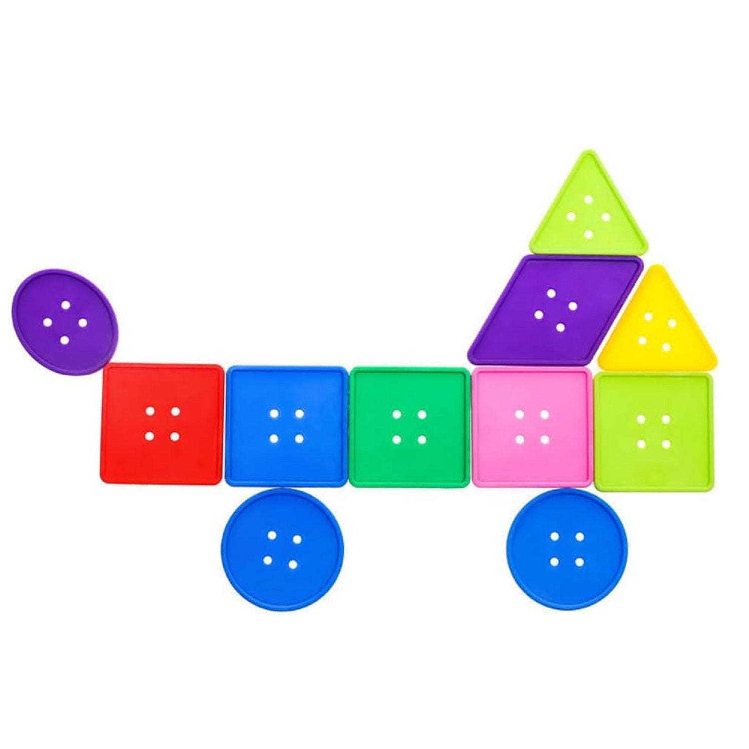 Colorful Shape Buttons Lacing Threading Activity Set