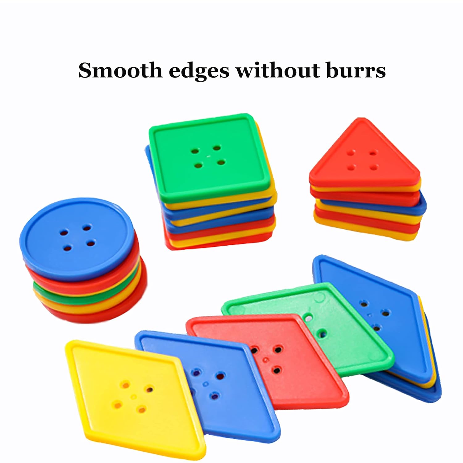 Colorful Shape Buttons Lacing Threading Activity Set
