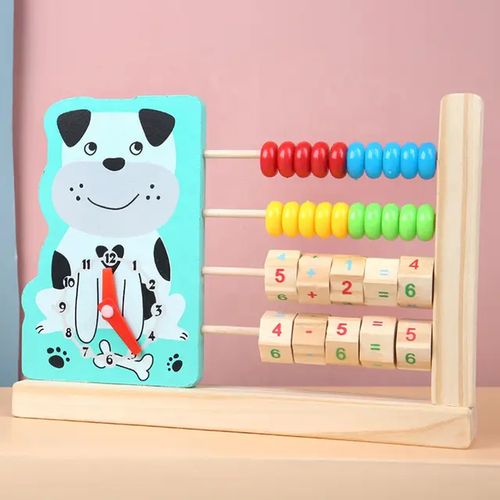Wooden 3 in 1 Smart Beaded Computing Abacus Frame