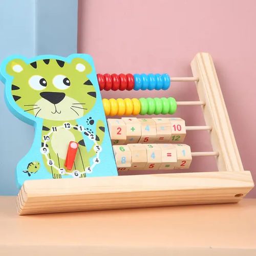 Wooden 3 in 1 Smart Beaded Computing Abacus Frame