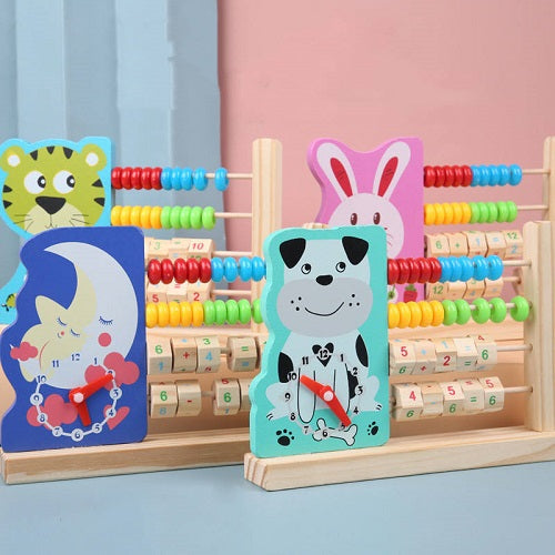 Wooden 3 in 1 Smart Beaded Computing Abacus Frame
