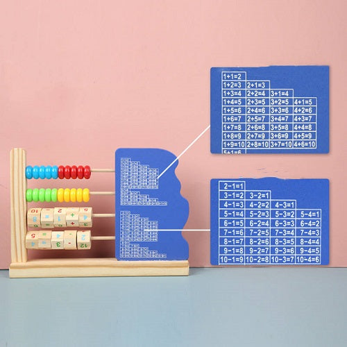 Wooden 3 in 1 Smart Beaded Computing Abacus Frame