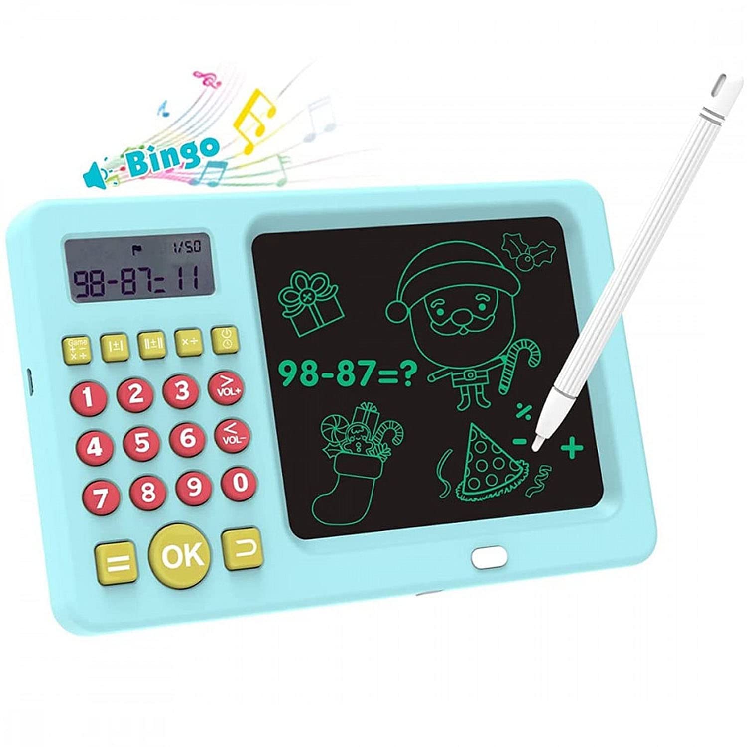 LCD Writing & Drawing Tablet With Maths Game & Calculator