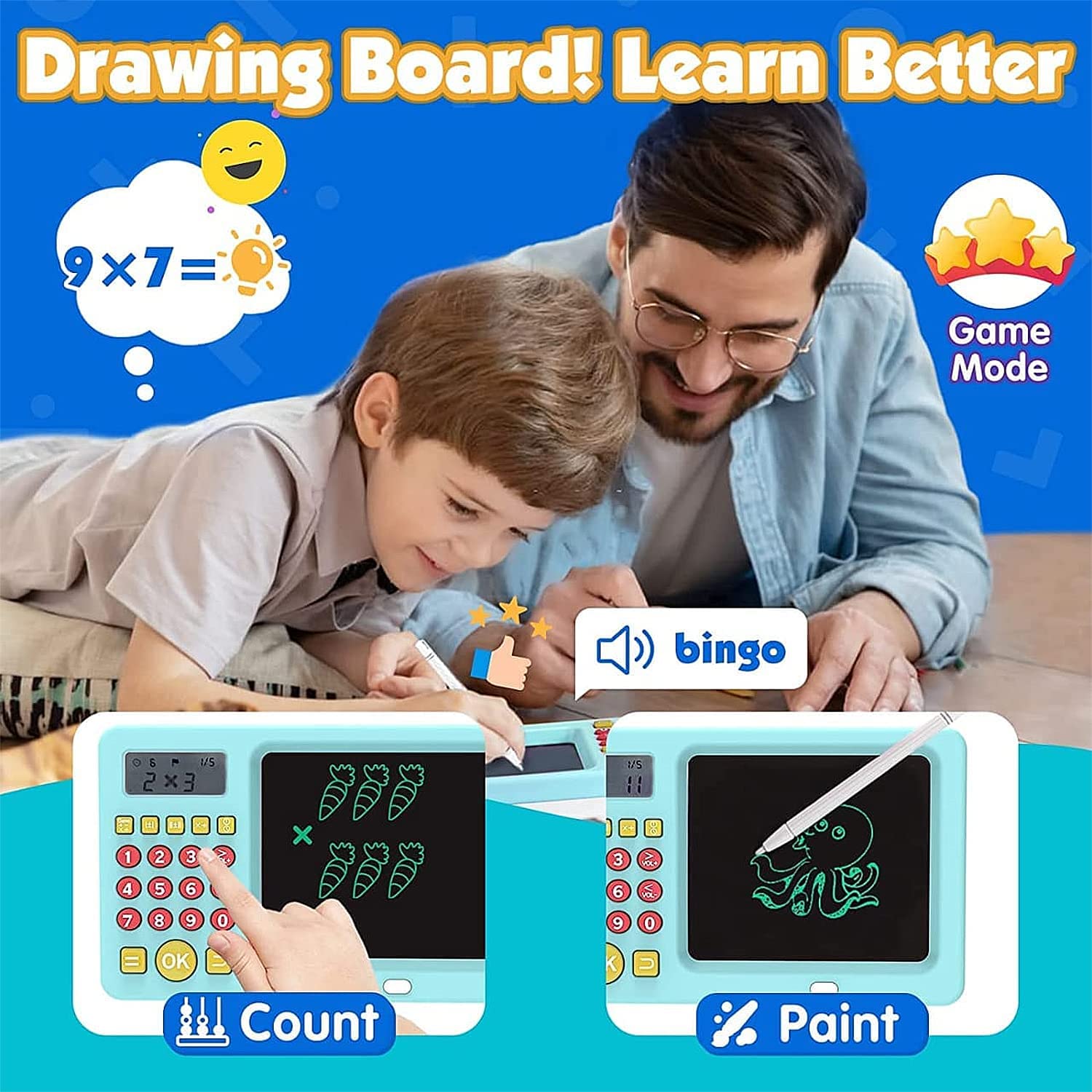 LCD Writing & Drawing Tablet With Maths Game & Calculator