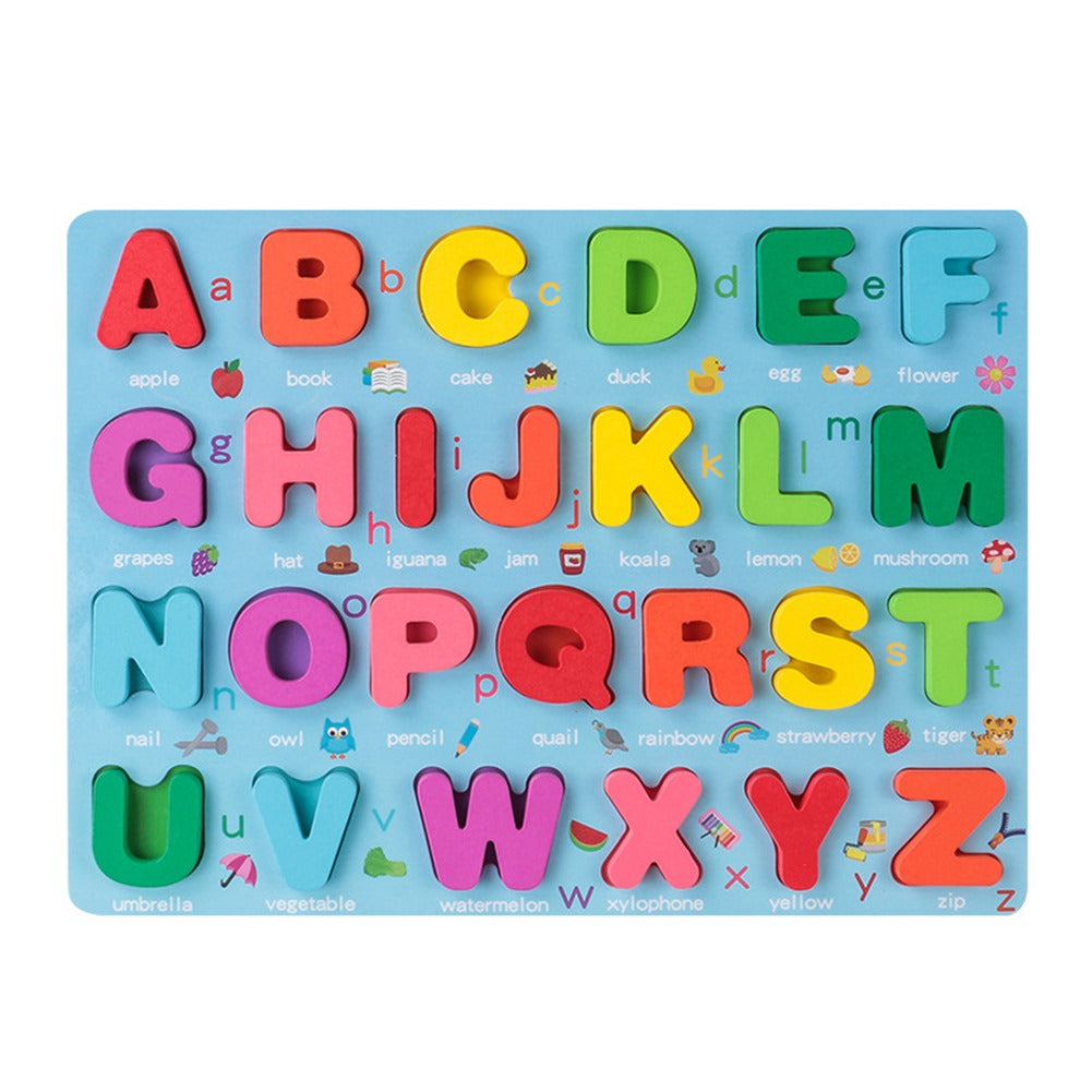 Wooden 3d Colorful Alphabets,Numbers & Shapes Sorting Boards