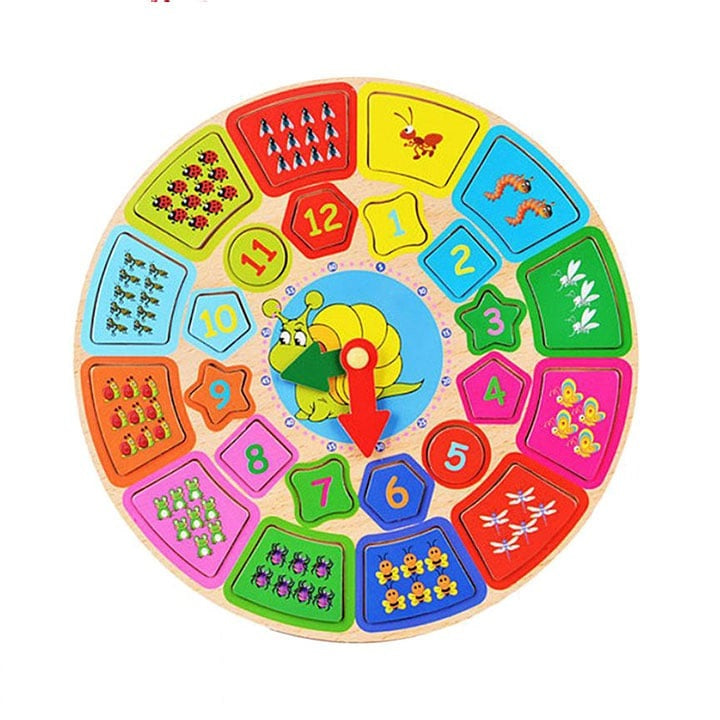 Wooden Jumbo 3D Multifunctional Clock Learning Puzzle