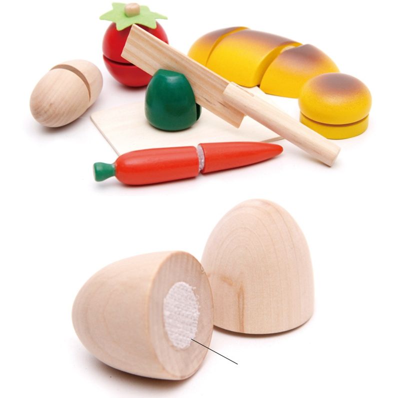 Wooden Snacks Cutting Simulation Activity Toy