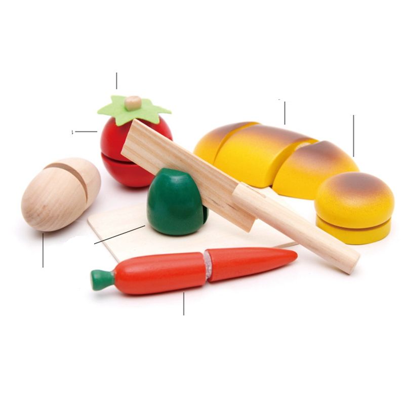 Wooden Snacks Cutting Simulation Activity Toy
