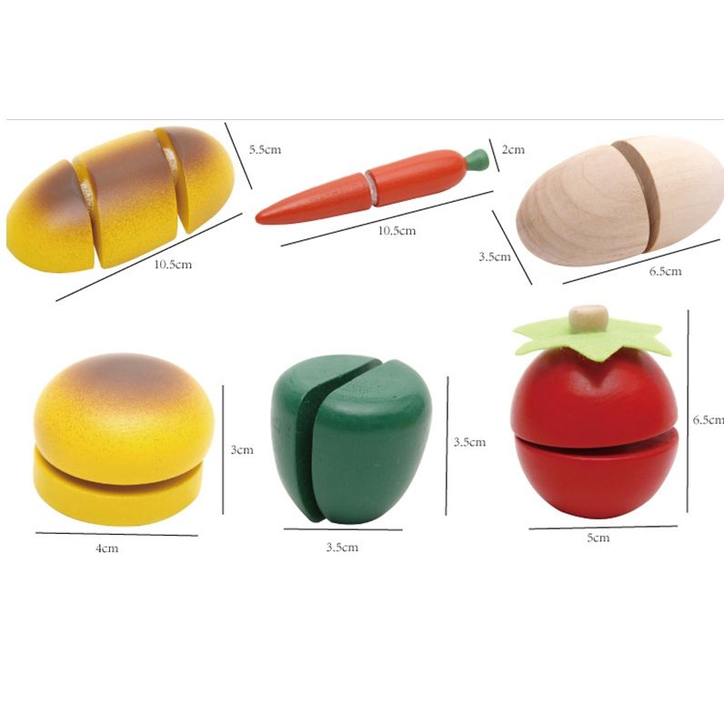 Wooden Snacks Cutting Simulation Activity Toy