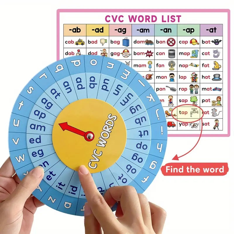 CVC Words and Maths Activity Phonics Spinner Game Kit