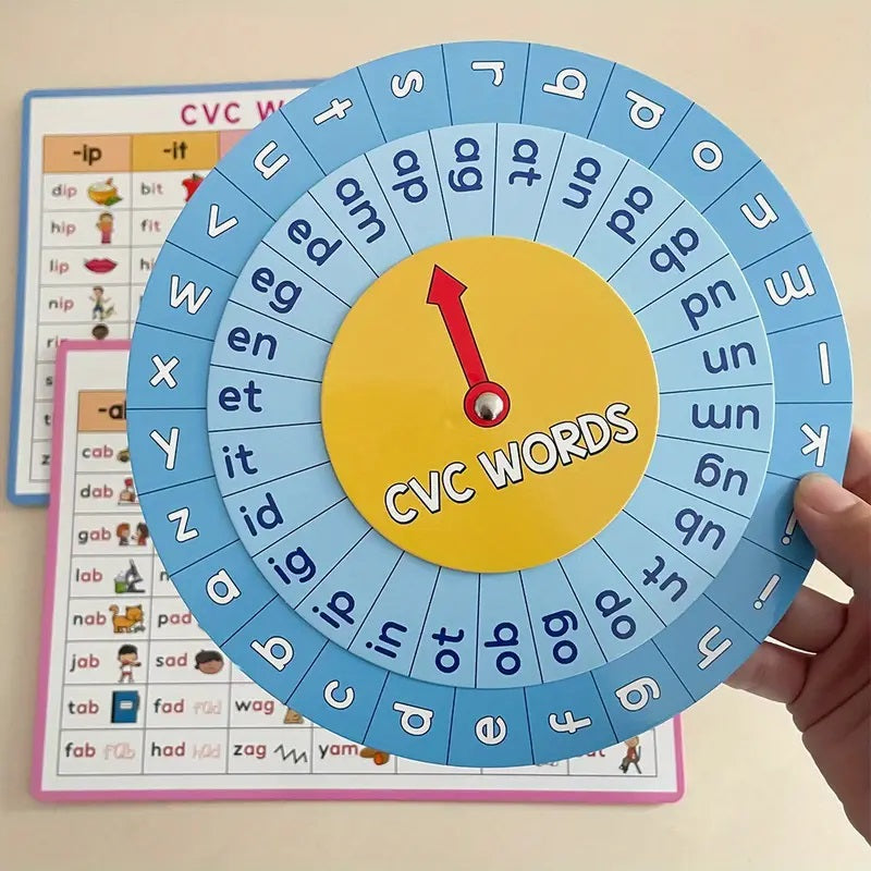 CVC Words and Maths Activity Phonics Spinner Game Kit