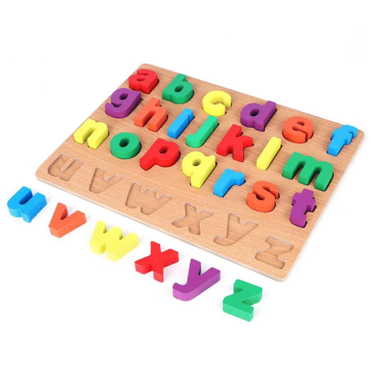 Wooden 3d Multicolor Small Alphabets Sorting Board