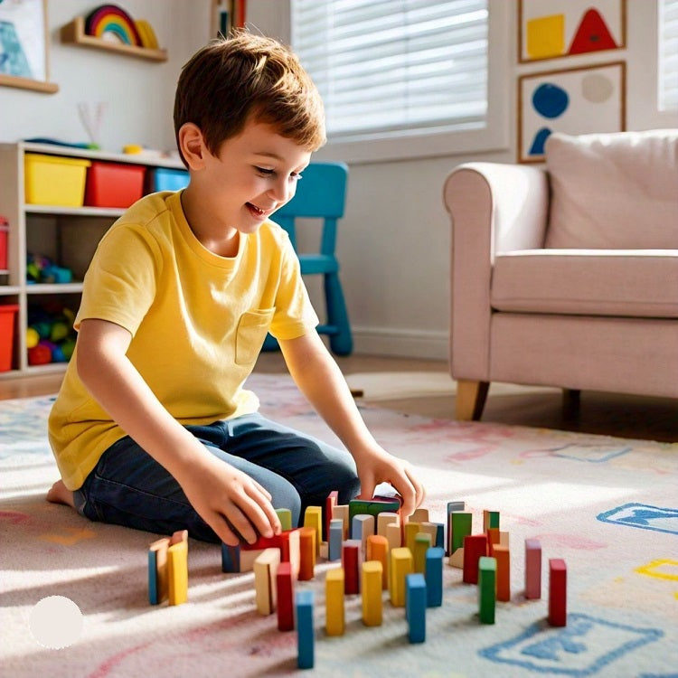 Wooden 100 Pcs Multicolor Domino Set