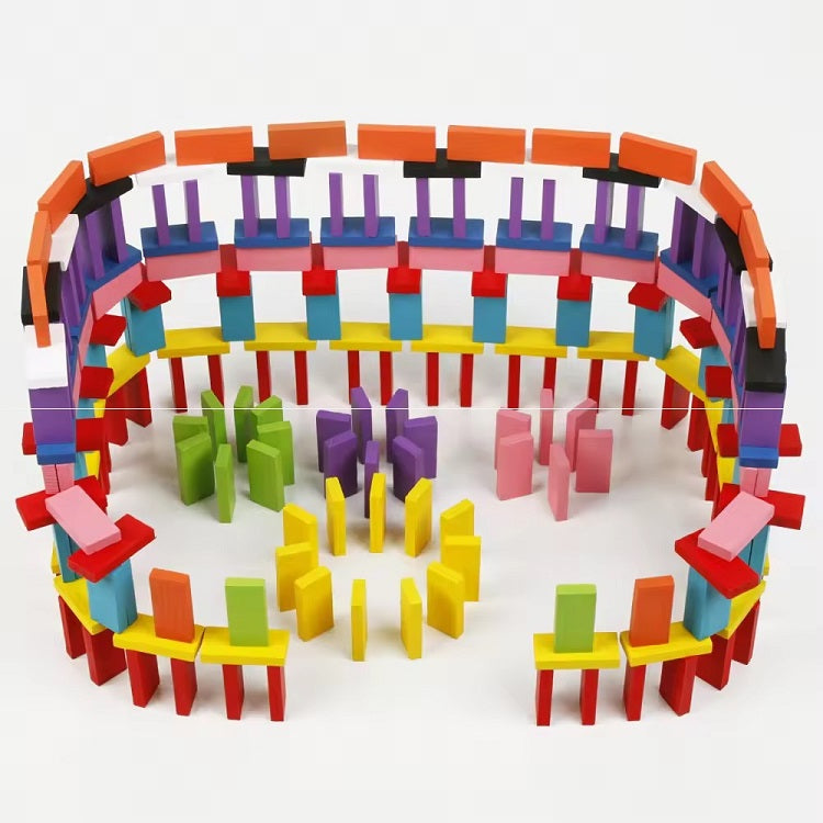 Wooden 100 Pcs Multicolor Domino Set