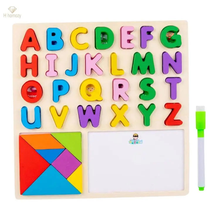 Wooden 3in1 3D Capital Alphabets Sorting Board