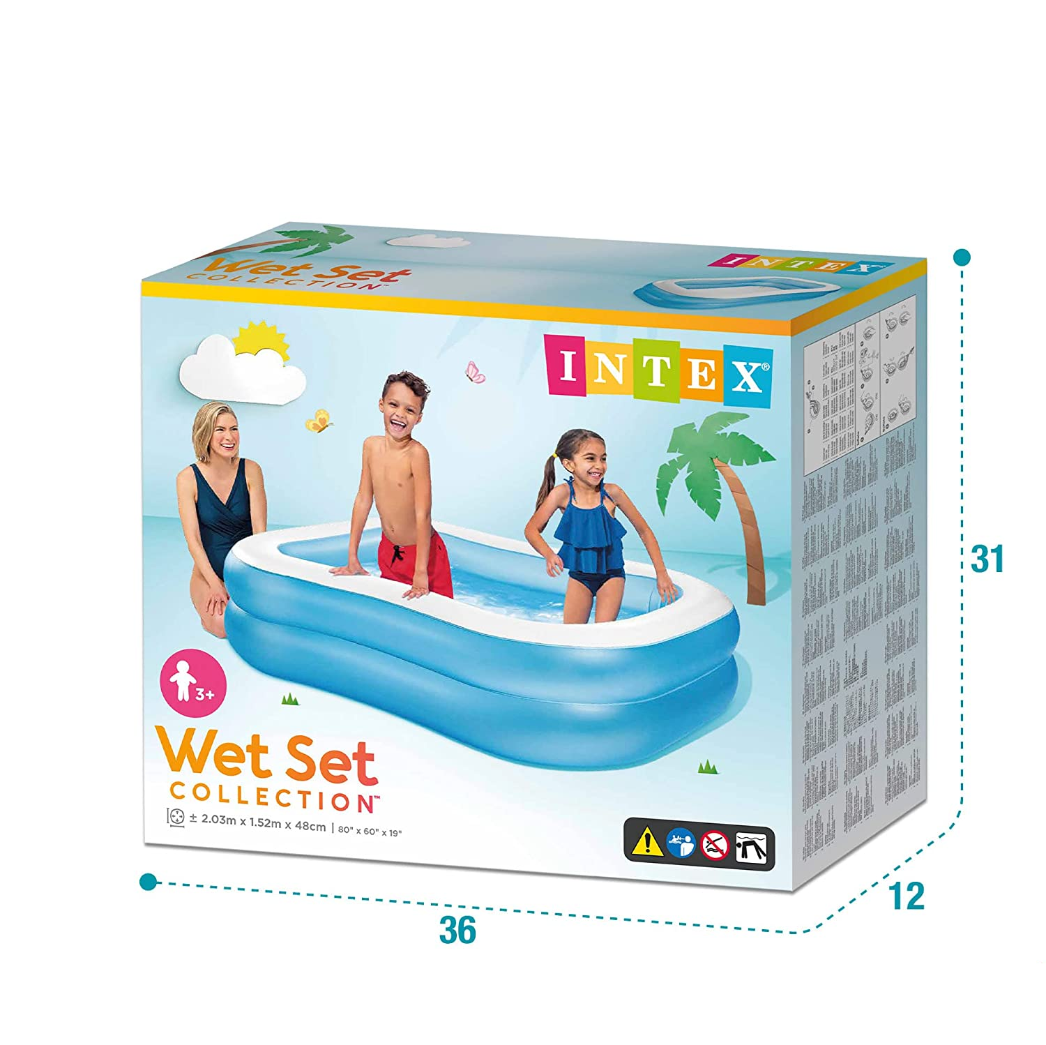 Intex Swim Center Family Swimming Pool-80 inch With Free Pump