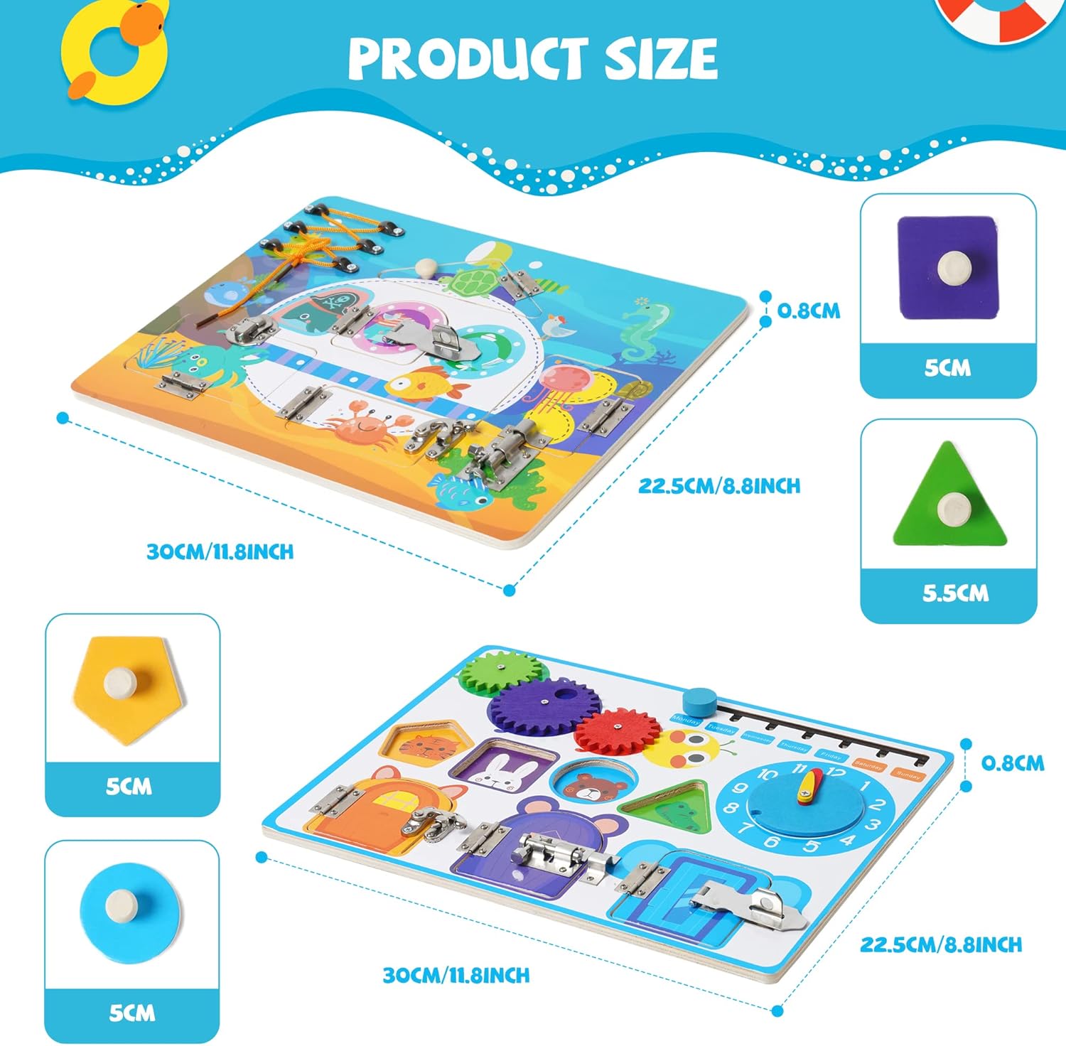 Wooden Multiple Activity Interactive Busy Board