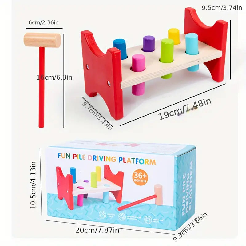 Wooden Strikes Intelligent Multicolor Hammer Piling Table