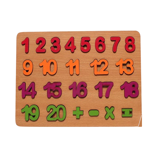 Wooden 1-20 Multicolor Numbers Sorting board
