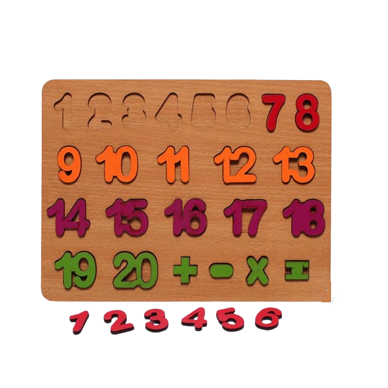 Wooden 1-20 Multicolor Numbers Sorting board