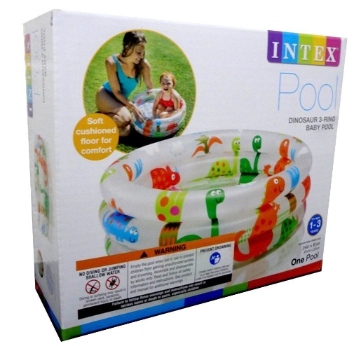 Intex Inflatable Dinosaur Print Kids Swimming Pool-24 inch