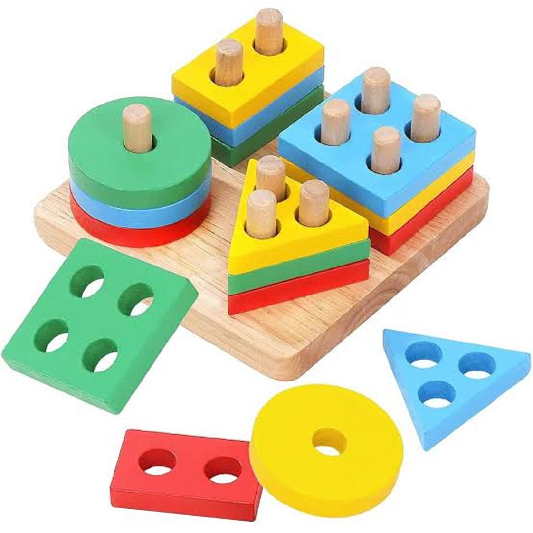 Montessori Starter 4-in-1 Combo – Essential Wooden Learning Toys