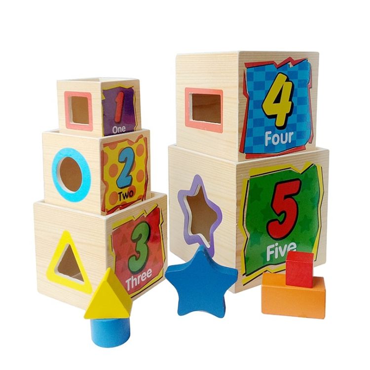 Wooden Montessori Nesting & Stacking Blocks Set