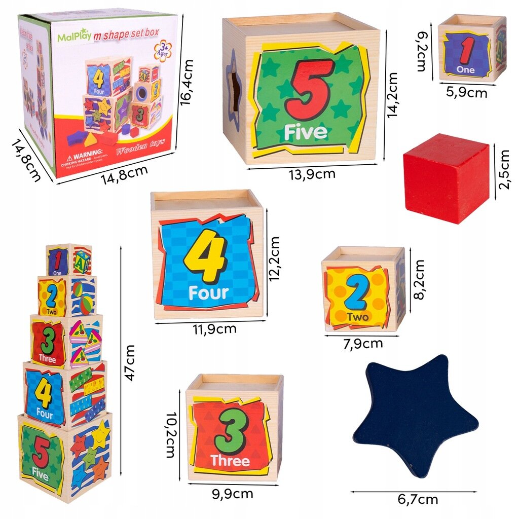 Wooden Montessori Nesting & Stacking Blocks Set