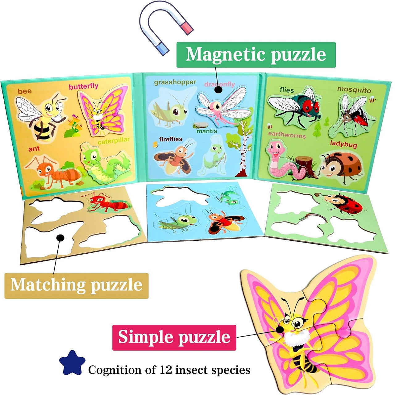 Magnetic Insects Creative Puzzle Book