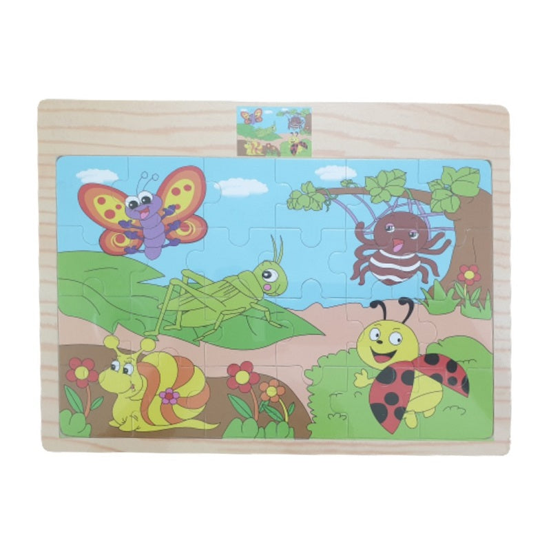 Wooden Insects Learning Jigsaw Puzzle Board