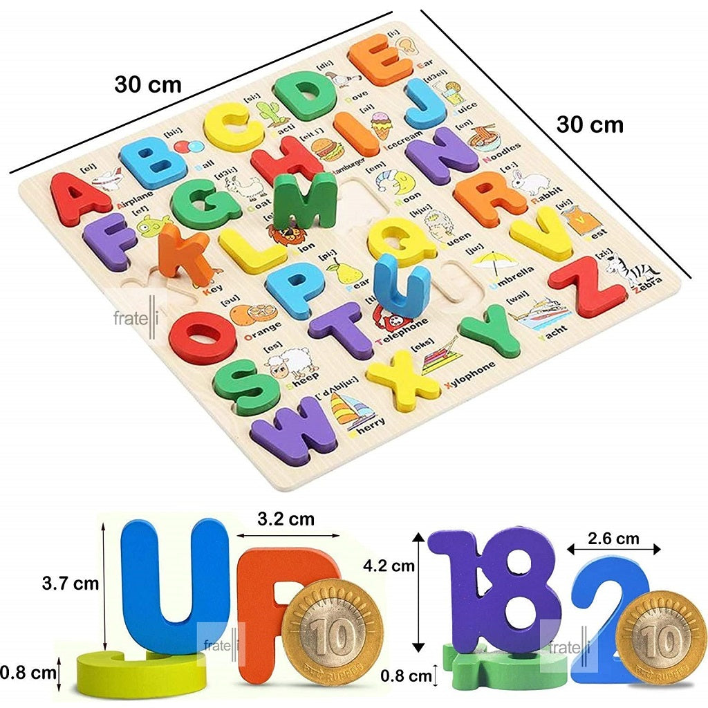 Wooden 3D Alphabets And Numbers Jumbo Sorting Boards