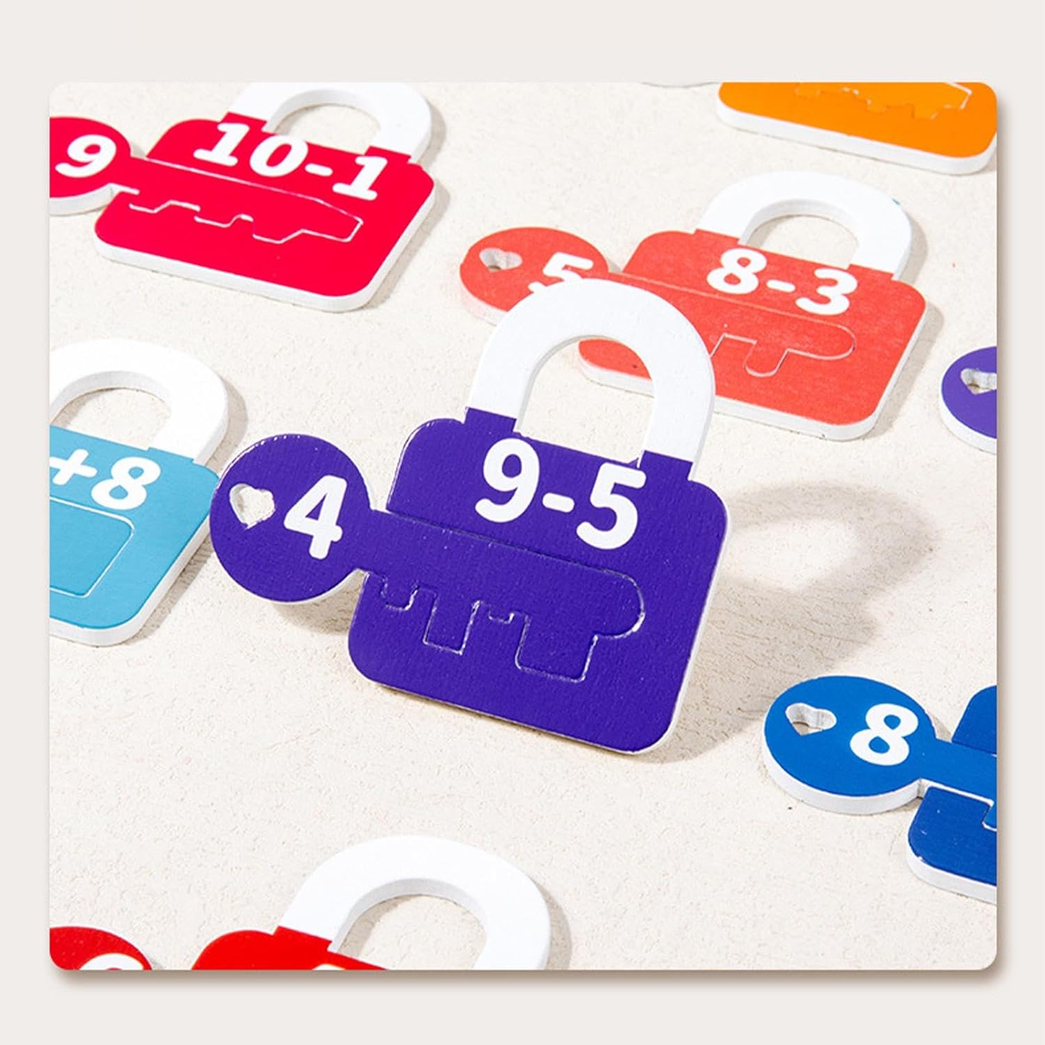 Wooden Locks & Keys Numbers Counting Letters Recognition Activity Toy ...