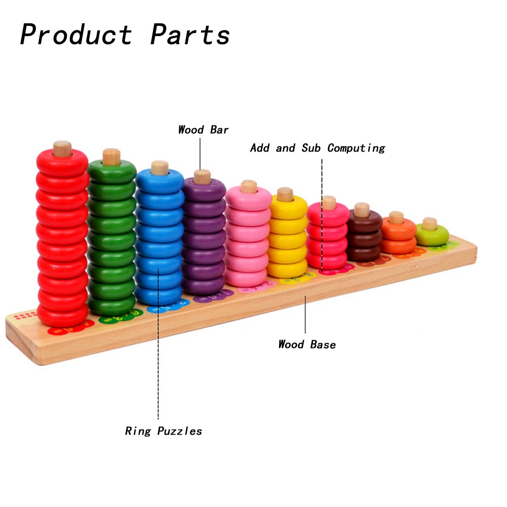 Wooden Montessori Counting Rack Abacus