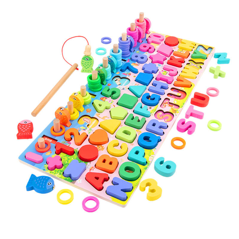Wooden 8 in 1 Montessori Logarithm Busy Board