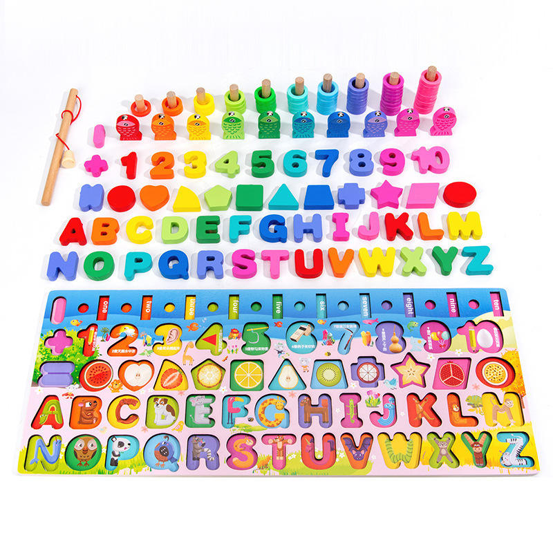 Wooden 8 in 1 Montessori Logarithm Busy Board