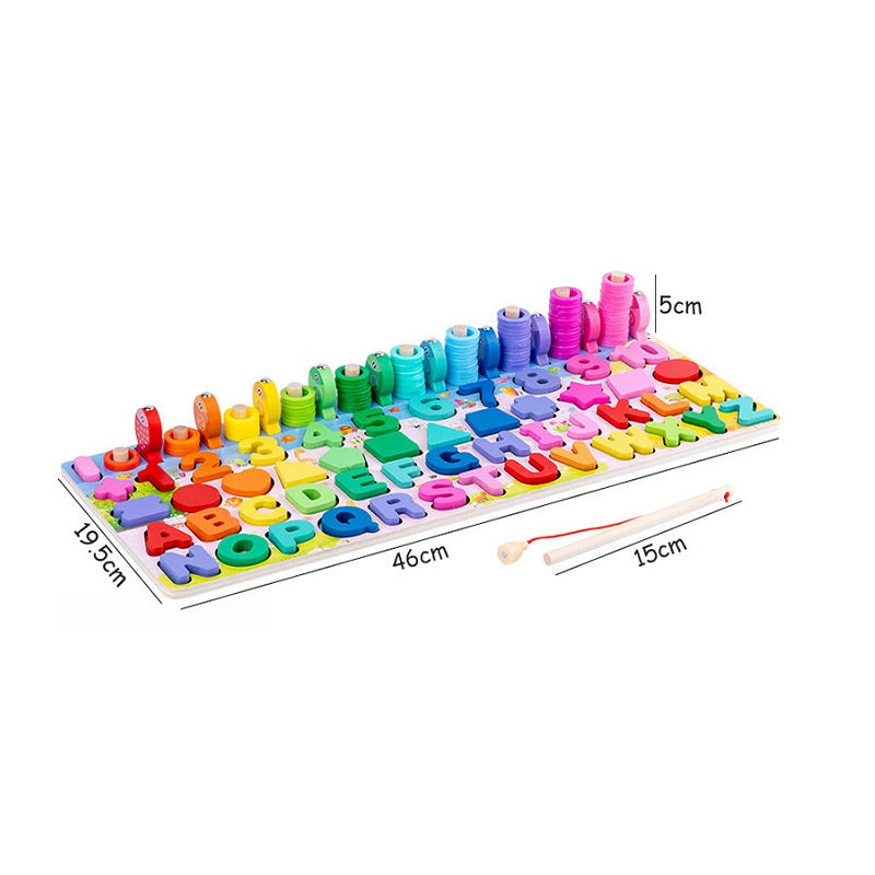 Wooden 8 in 1 Montessori Logarithm Busy Board