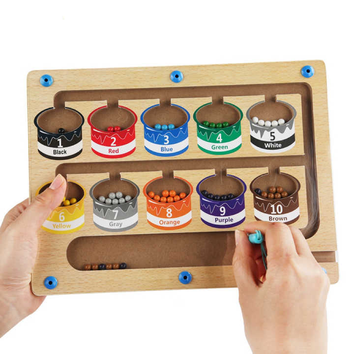 Wooden Magnetic Colours & Numbers Sorting Activity Board