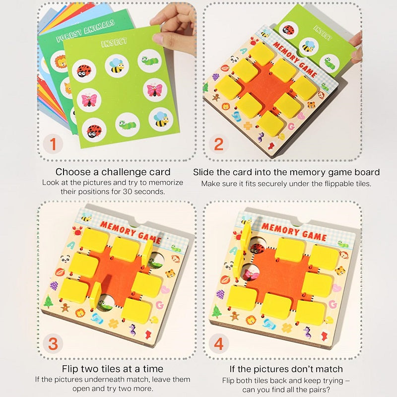 Wooden Mind Sharpening Flip Board Memory Game – MGT Toys