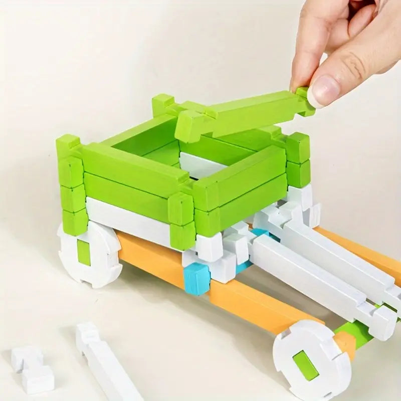 Wooden Mortise And Tenon Building Blocks Set