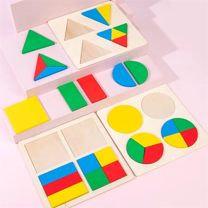 Wooden Multicolor Cognitive Geometry Block Puzzle Boards