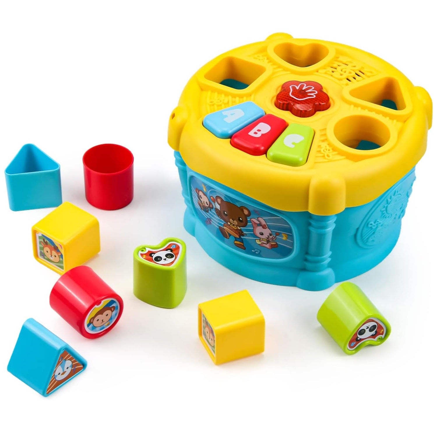 Musical Drum With Shape Sorting Activity Toy