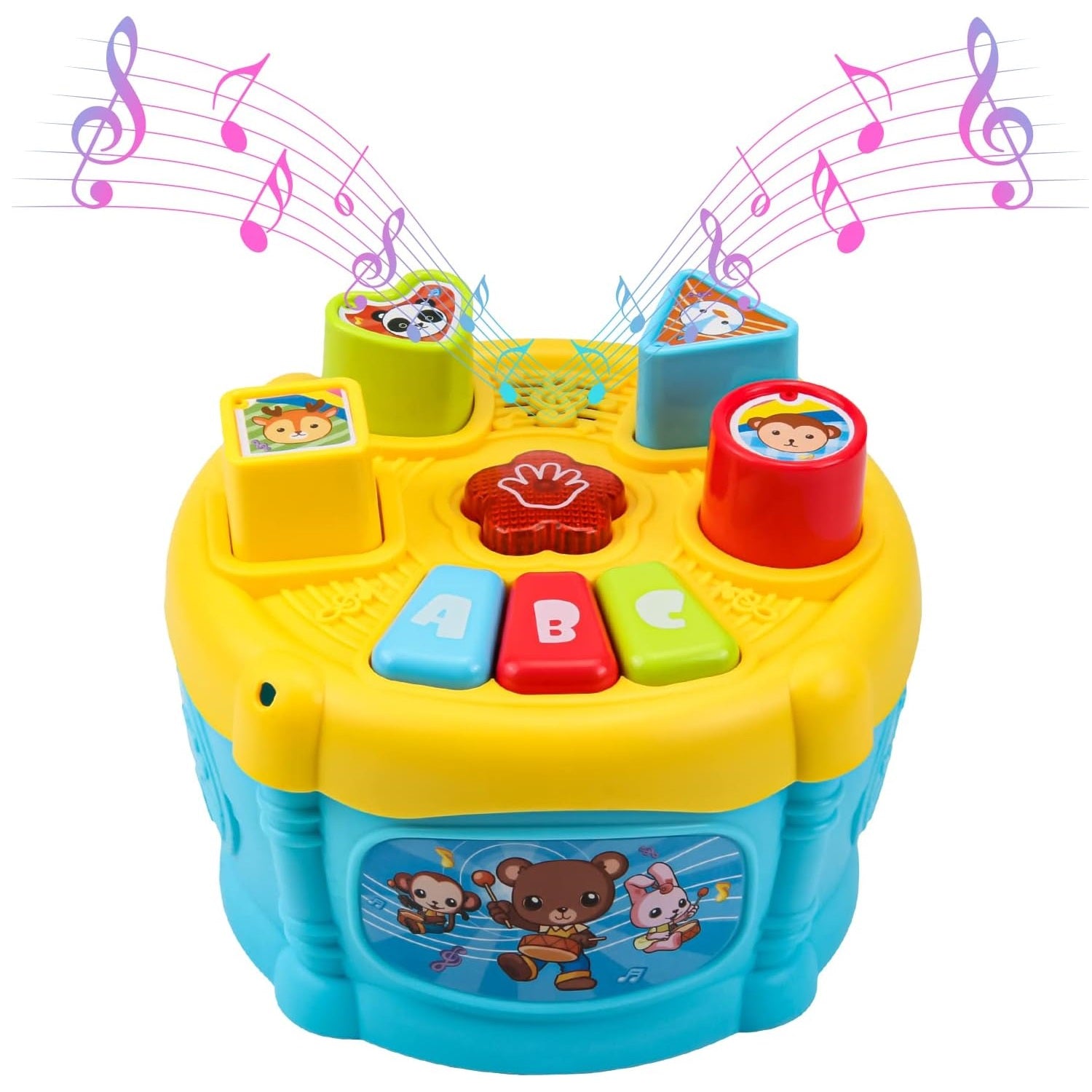 Musical Drum With Shape Sorting Activity Toy