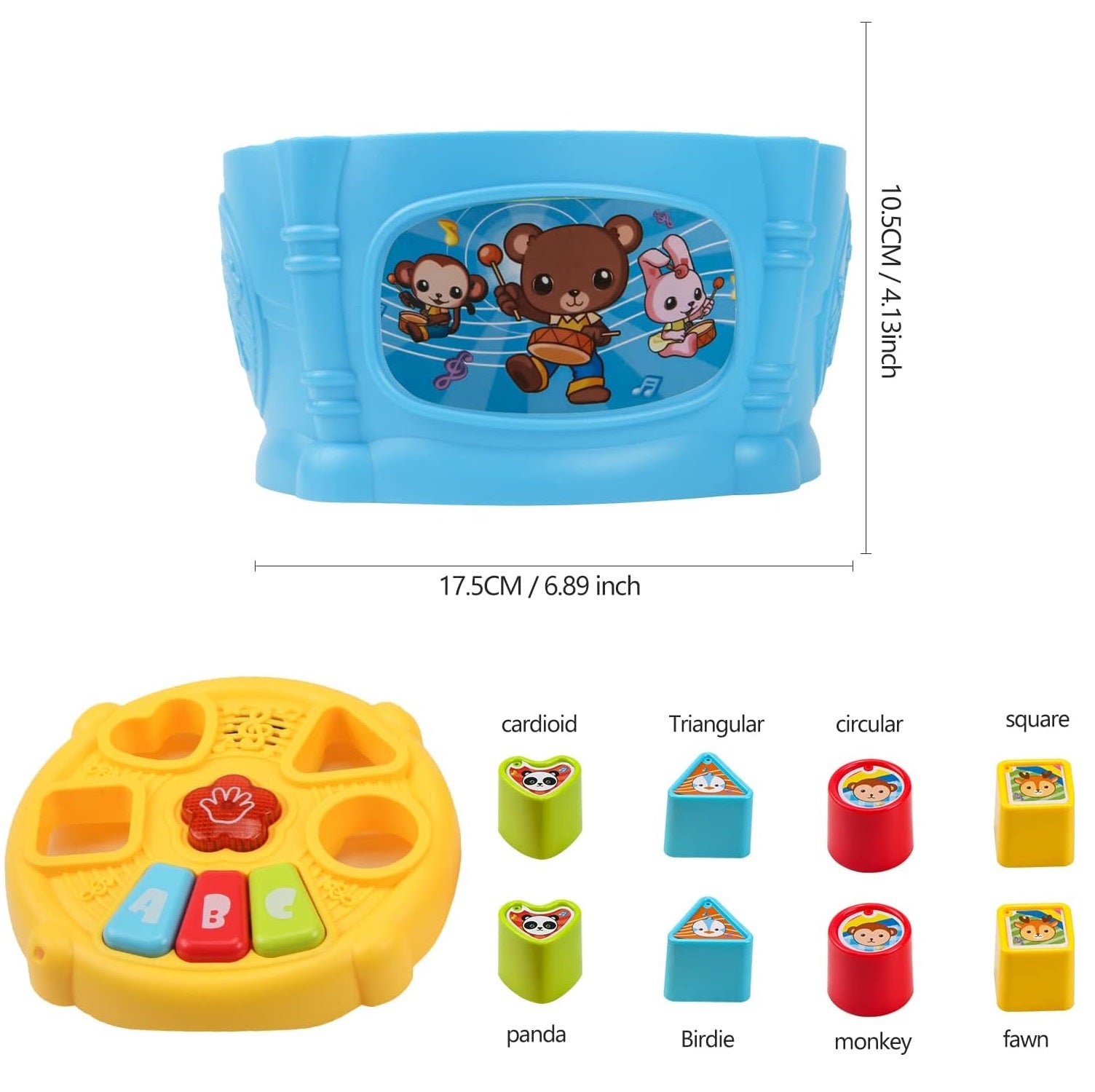 Musical Drum With Shape Sorting Activity Toy