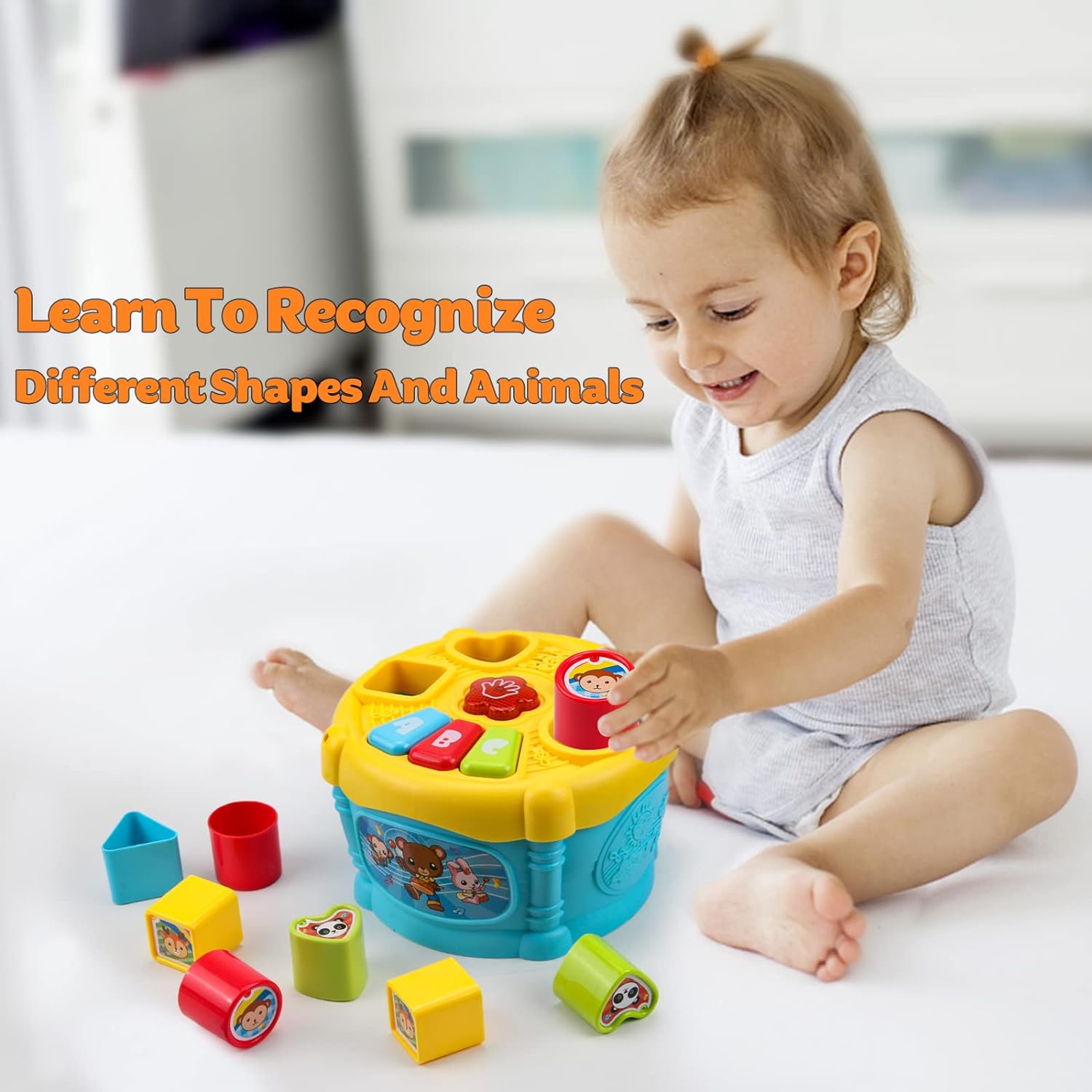 Musical Drum With Shape Sorting Activity Toy