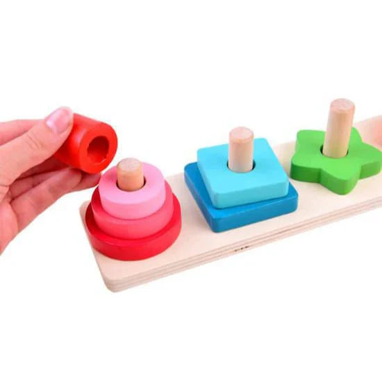 Wooden 4 Column Geometrical Shapes Sorter